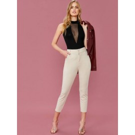 Dot Mesh Insert Halter Top
