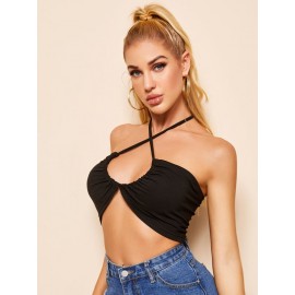 Crop Criss Cross Halter Top