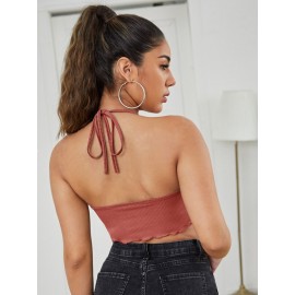 Cowl Neck Tie Back Bandana Top