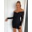 Off Shoulder Wrap Ruched Glitter Dress