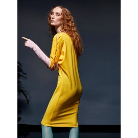 Lace Up Sleeve Thumb Hole Dress