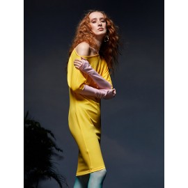 Lace Up Sleeve Thumb Hole Dress