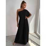One Shoulder Split Sleeve Maxi Dress