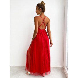 Sequin Detail High Split  Dress