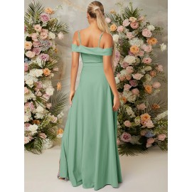Cold Shoulder Split Thigh Dress