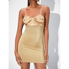 Ruched Satin Bodycon Dress