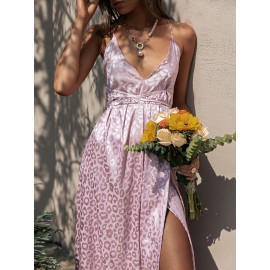 Jacquard Criss-cross Tie Backless Wrap  Dress