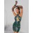 Leopard Print Cross Wrap Cut Out Backless Sequin Halter Bodycon Dress Without Gloves