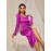 Square Neck Puff Sleeve Split Thigh Satin Dress