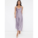 Cowl Neck Solid Slip Dress