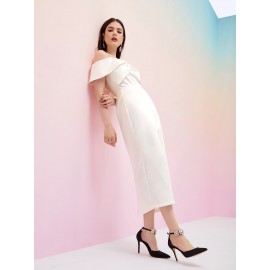 Cold Shoulder Satin Dress