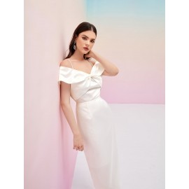 Cold Shoulder Satin Dress