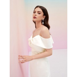 Cold Shoulder Satin Dress