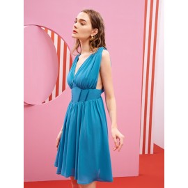 Dhartie Deep V Neck Backless Dress
