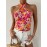 Floral nt Backless Halter Top