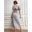 Square Neck Tie Back Cut Out Puff Sleeve Dress