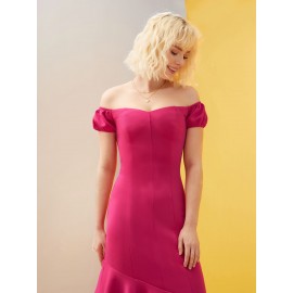 Off The Shoulder Ruffle Hem Dress