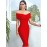 Off Shoulder Zip Back Bandage Dress