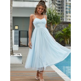 Polka Dot Bustier Mesh  Dress