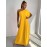 One Shoulder Split Sleeve Maxi Dress