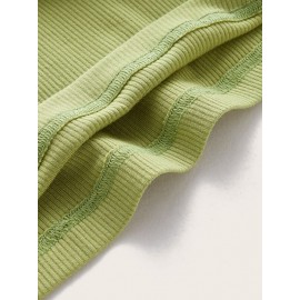Contrast Binding Criss Cross Top