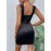 Fringe Trim Ruched Wrap Hem Satin Bodycon Dress