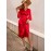 Solid Surplice Neck Split Hem Dress