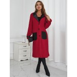 Lapel Neck Pocket Patched Teddy Coat