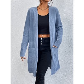 Dual Pocket Open Front Coat