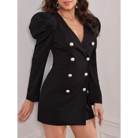Gigot Sleeve Double Breasted Coat