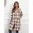 Plaid Button Front Hooded Coat
