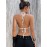 Tie Backless Studded Detail Fuzzy Crop Halter Top