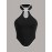 Contrast Binding Cut Out Backless Halter Top
