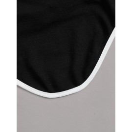 Contrast Binding Cut Out Backless Halter Top