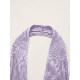 Solid Backless Crop Halter Top