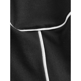 Letter Graphic Top-stitching Halter Top